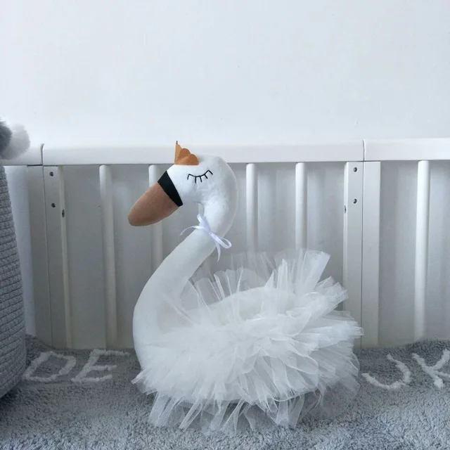 Princess Girls dream net crown swan dolls kids stuffed toy children's room decoration photography props birthday wedding gift