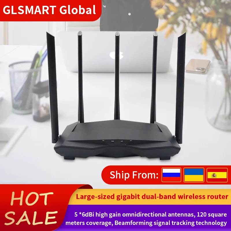 Wi Fi роутер GLVISION GLC11 AC1200M с антенной высоким коэффициентом усиления 2 4/5 8 ГГц