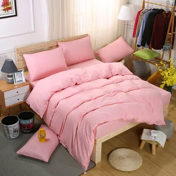 

Lychee Solid Color Bedding Set Modern Style Home Bedding Set Full King Twin Queen Winter Bedclothes 4pcs/Set