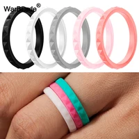 WarBLade Fashion 3mm Thin Stackable Silicone Rings Hypoallergenic Flexible Silicone Finger Ring For Women Wedding Rubber Bands 1