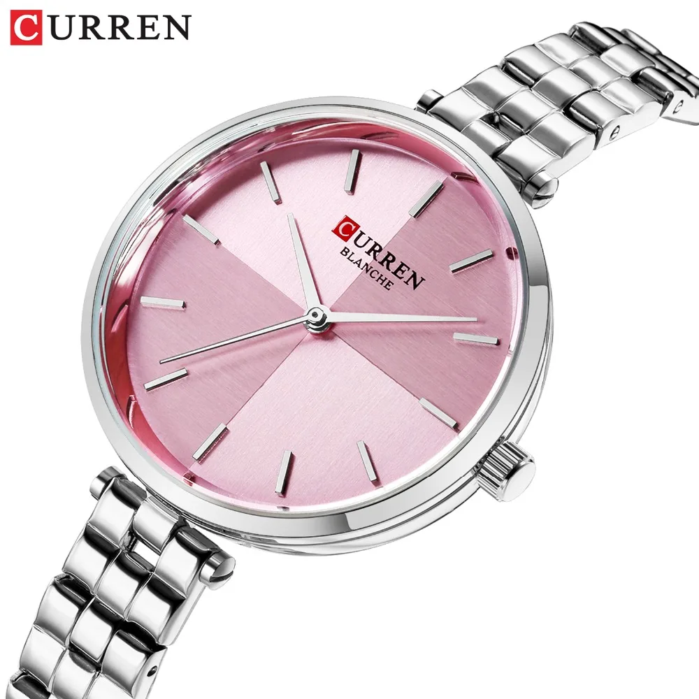 

CURREN Women Watches Top Brand Luxury Stainless Steel Strap Watch Ladies Analog Quartz Wristwatch Simple Style Clock reloj mujer