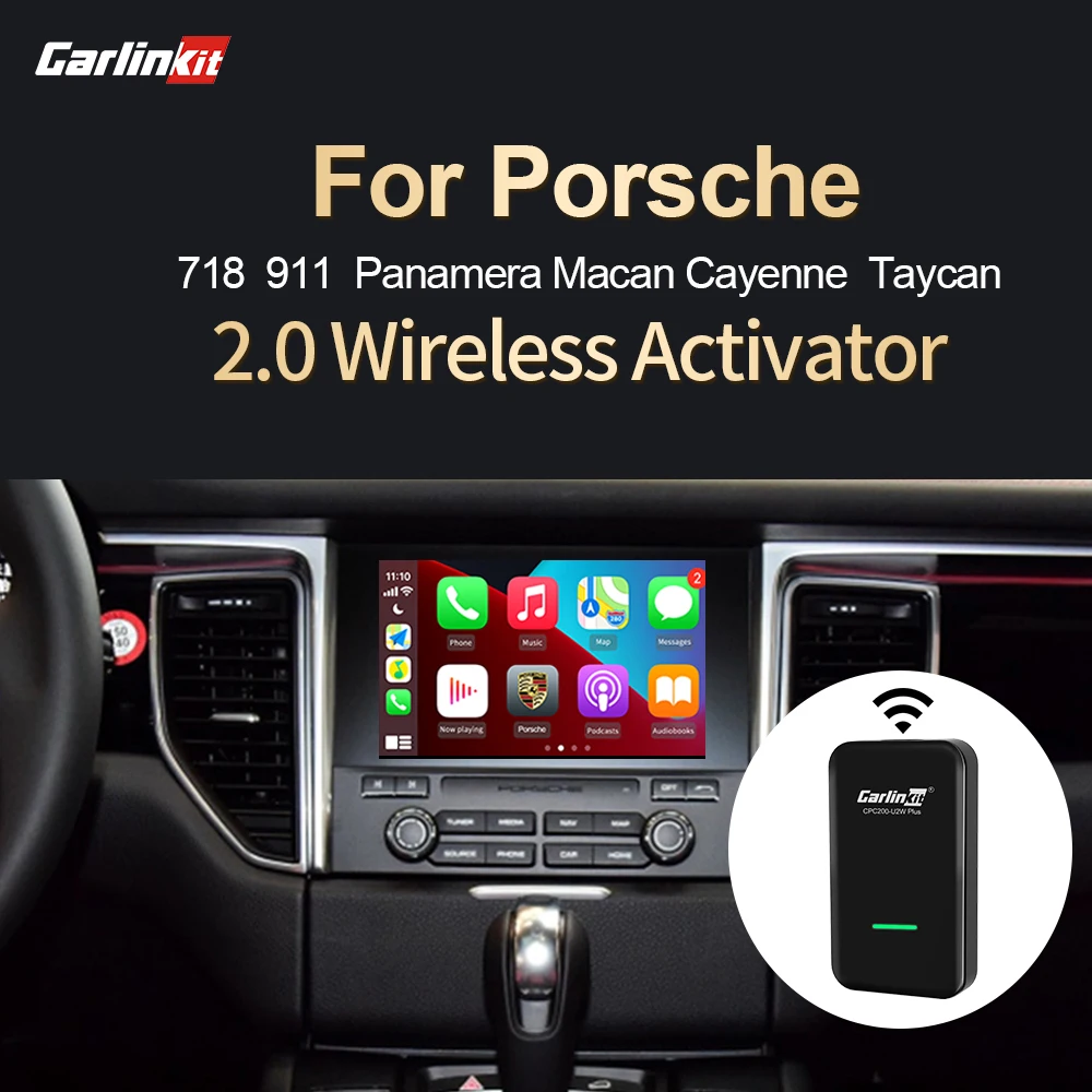 Carlinkit 2.0 Wireless Apple Carplay Plus Dongle Activator For Porsche Taycan 718 911Macan 2016-2020 USB Plug&play Support IOS14
