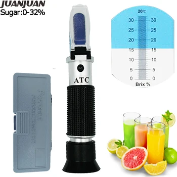 

Fruit sugar handheld Refractometer, Automatic Temperature Compensation Brix 0-32% Sugar concentration with retail box 30%