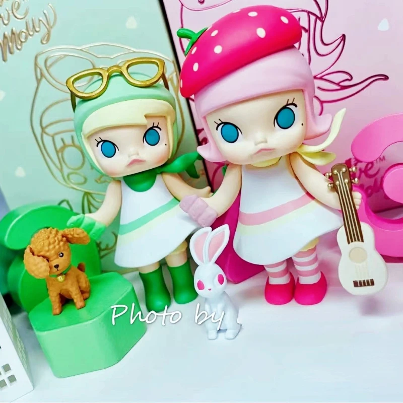 POPMART Molly Dove Chocolate Exclusive Action Figure Figurine Pink Doll  Collection Toy Girl Gift Kawaii Ornament Vivid Figurine