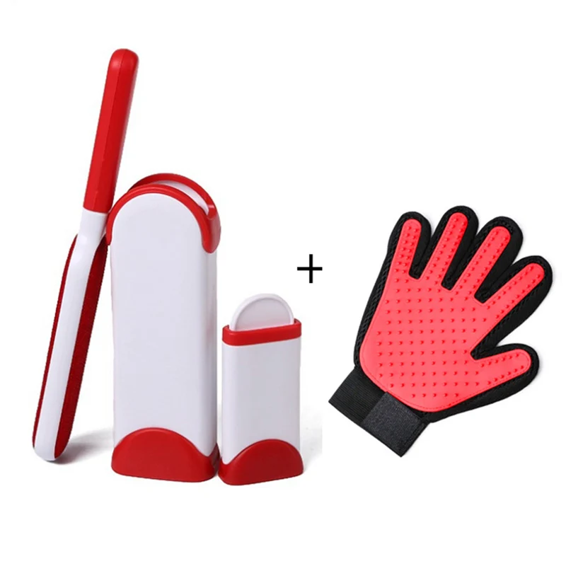 

Set of reusable magic skins cleaning brushes pet fluff powder static cats portable brush clothes
