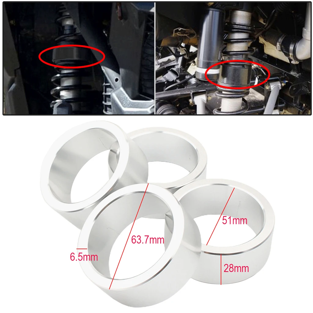 4PCS 2.5'' ATV Lift Spacer Kit For Can-Am Outlander 650 800 Models Silver