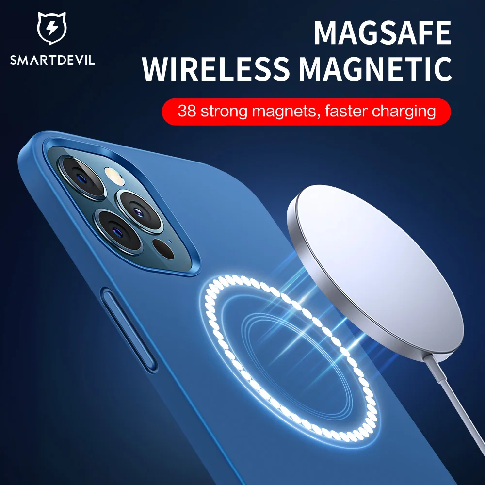 

SmartDevil Magnetic Official Phone Case For iPhone 13 12 Pro Max Liquid Silicone Case For iPhone 13 mini Cover Wireless Charging