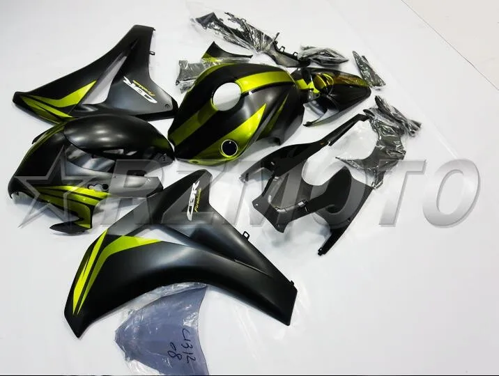 Литье под давлением) ABS полный обтекатель наборы Подходит для Honda CBR1000RR 08 09 10 11 2008 2009 2010 2011 CBR1000 зеленый черный матовый