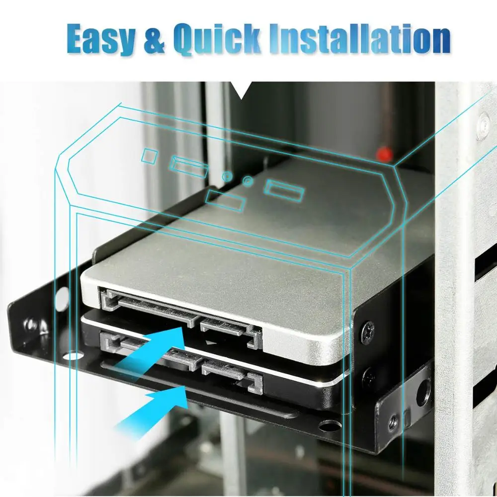 2," SSD/жесткий диск для 3,5" адаптер для крепления кронштейна HDD конвертер лоток, поддержка 2 шт SSD накопитель