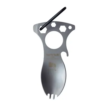 

Multifunction Spoon Fork Bottle Opener Wrench Keychain Stainless Steel Outdoor Camping Tableware Portable Multi Tool