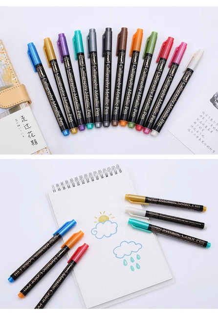 Karin DEcoBrush Markers Metallic Individual Colours. Metallic Paint, Once  Dry, Is Permanent, Light-resistant and Waterproof - AliExpress