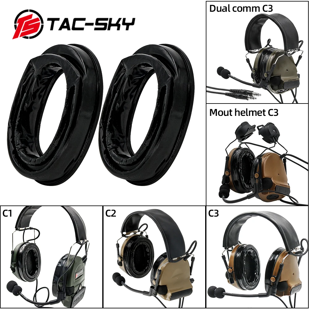 TAC-SKY COMTAC I II III Tactical Headset Earmuffs Replacement Accessories Sight Silicone Earmuffs Ear Pads