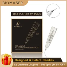 10 шт. 1R 0,16/0,18 мм Одноразовые тату, Перманентный макияж, иглы картриджа с Сталь советы для подводка для глаз, бровей, губ машина