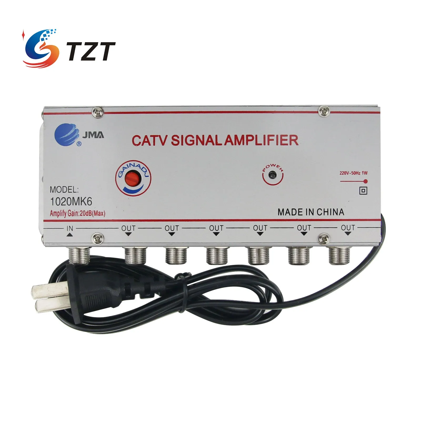 Tzt Jma-catv Amplificador de Sinal tv a Cabo em Casa Entrada Saídas Ganho Nominal 20db 1020mk6 - Image 2