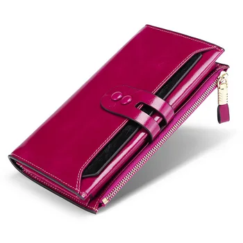 

Multifunctional Purse Genuine Leather Wallet Women Long Style Cowhide Purse