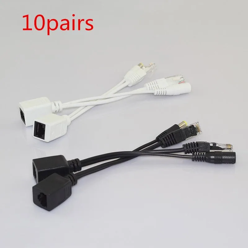 10 пар 12 в кабель адаптер POE Rj45 POE сплиттер инжектор комплект питания разделитель жил кабеля Combiner Cctv аксессуары J17