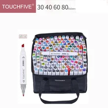 TouchFIVE маркер для рисования комплекты 30/40/60/80/168 Цвета аниме студент эскиз конструкции манга спиртовой фломастер для рисования(легкое белое ручки