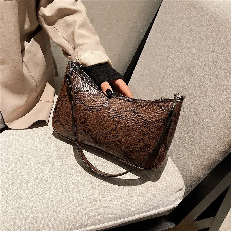 

2019 New Style Fashion Europe And America Pu Snakeskin Versatile Dumpling Bag Women's Casual Shoulder Bag Oblique Bag Trend WOME