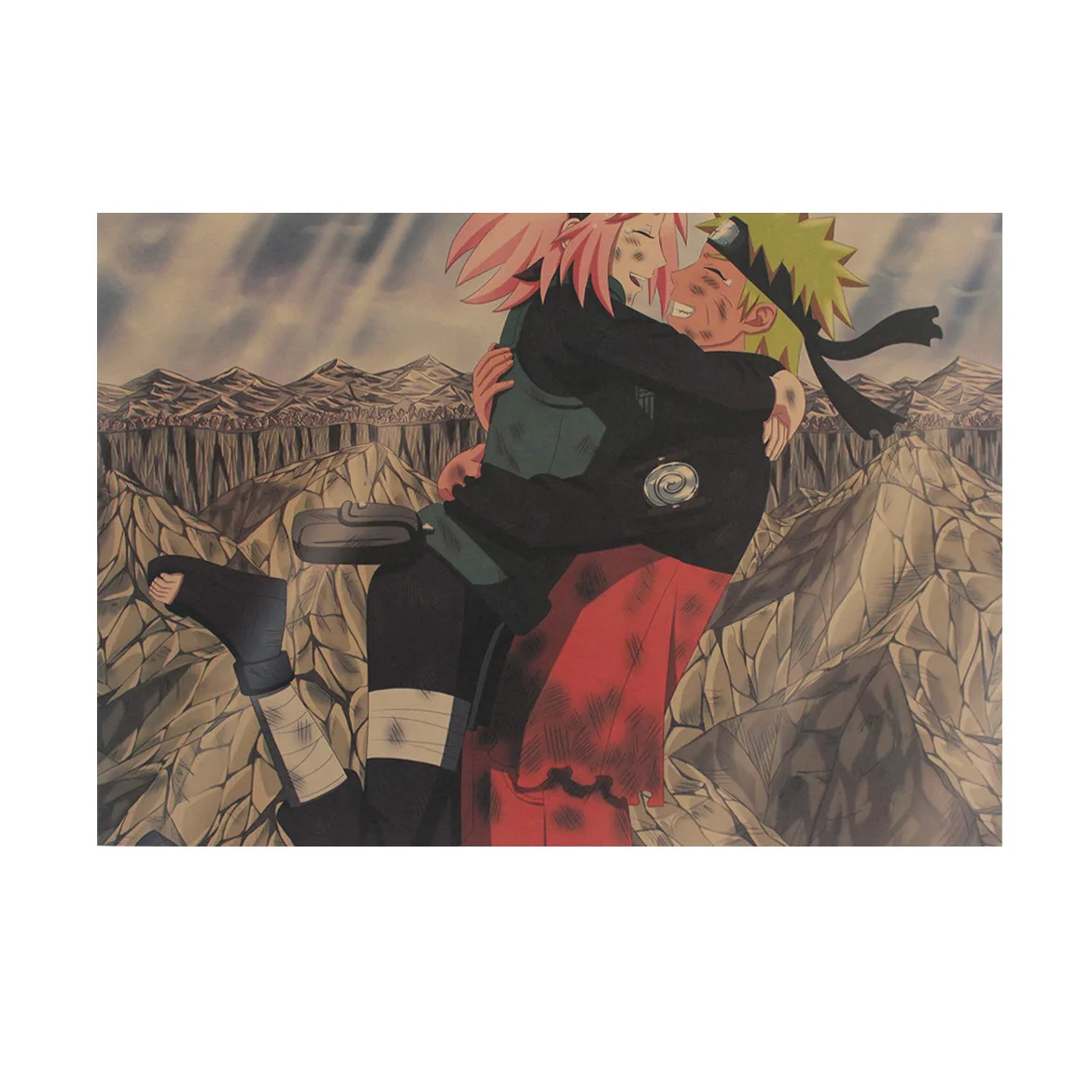 

[A1207] Naruto 10 Nostalgic Retro Kraftpaper Poster Bar Cafe Decorative Painting