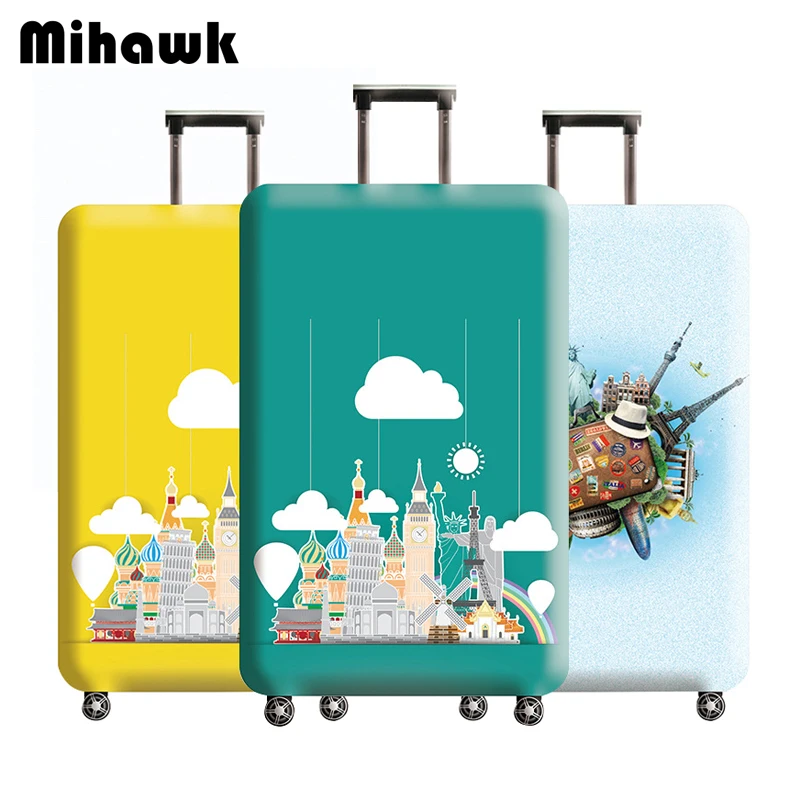

Mihawk Luggage Protective Covers Elastic Dust Thicken Cartoon City Picture Waterproof Suitcase Dust-proof Bag Accessories Stuff