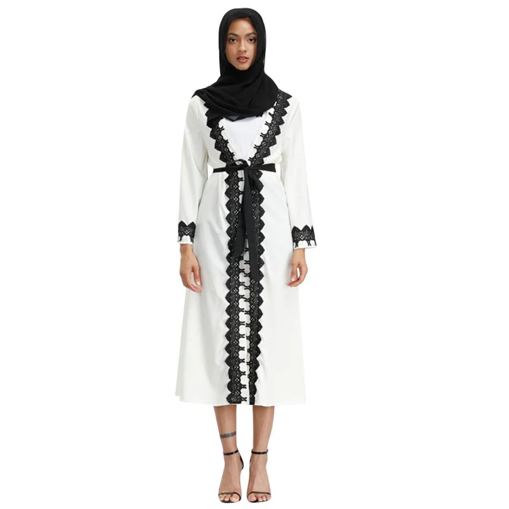 KLV Abayas женская мусульманская одежда однотонный модный бандажный хиджаб макси