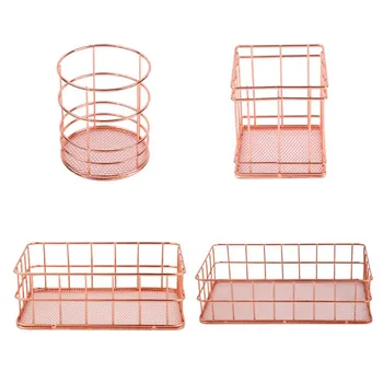 

Metal Iron Desktop Stationery Storage Basket,,