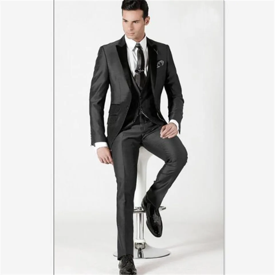 Классический мужской костюм смокинг Noivo Terno Slim Fit Easculino вечерние костюмы для мужчин на заказ Серый смокинг жениха Формальные Свадебные