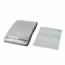 150 мм x 200 мм Серебряный тон многоразовый замок на молнии Антистатический мешок 100 шт