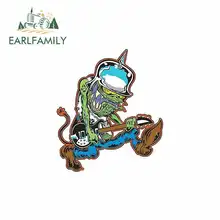 EARLFAMILY 13cm x 13cm Cartoon Bucket Head Rocker Guitar Car Stickers Vinyl JDM 3D DIY Fine Decal Waterproof Anime Accessories