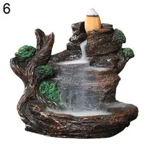  Creative Resin Smoke Waterfall Incense Burner Mountains Rivers Incense Burner Holder Censer Aromatherapy Home Decor Accessaries 