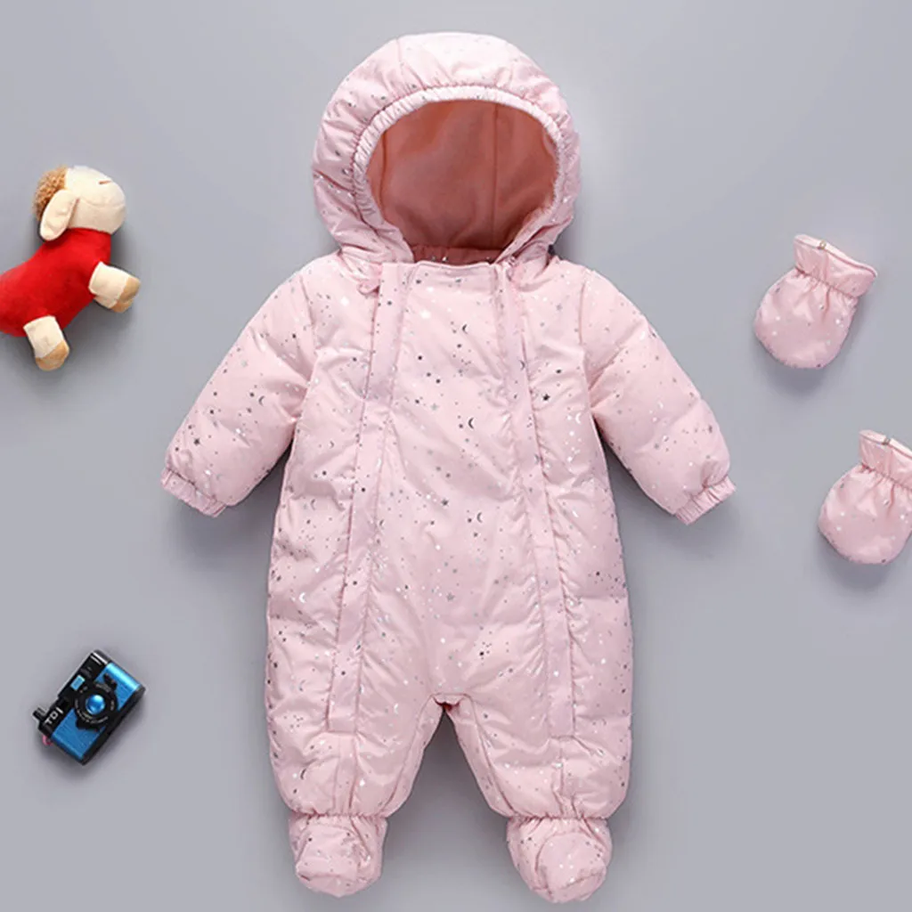 

Infant Baby Girls Boys Hooded Eiderdown Jacket Jumpsuit Winter Snowsuit roupas infantis menina dropshiping W1009