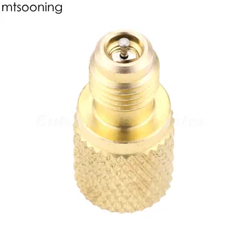 

1pc R134a ACME A/C Pipe Fitting Coupler Adapter 1/4" Male To 1/2" Female W/Valve Core For R134A Refrigerant Tank Brass