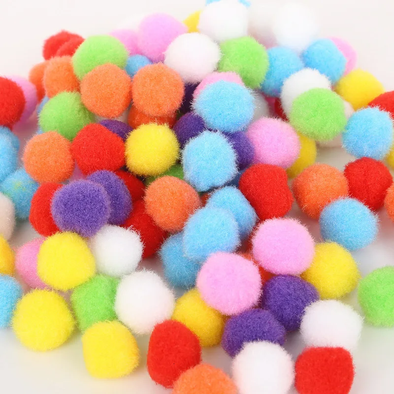 Bola de pompones de 10mm para niños, artesanía de juguete, suave, redonda, esponjosa, Color mezclado, artesanías de decoración infantil, regalo para niña, 300 Uds.