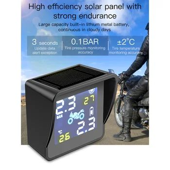 

Motorcycle TPMS Tire Pressure Monitoring System Solar Motorbike Monitor External