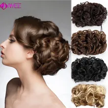 AIYEE волосы булочка короткие грязные кудрявые волосы булочка кусок сделать конский хвост наращивания клип в волосы синтетические шиньоны эластичный нос