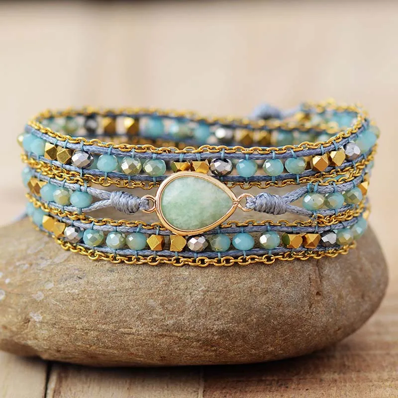 Unique Multilayers Wrap Bracelets Bling Crystals Strands Teengirls Beads Bracelet Bohemian Vegan Jewelry Bijoux Dropshipping - Image 2