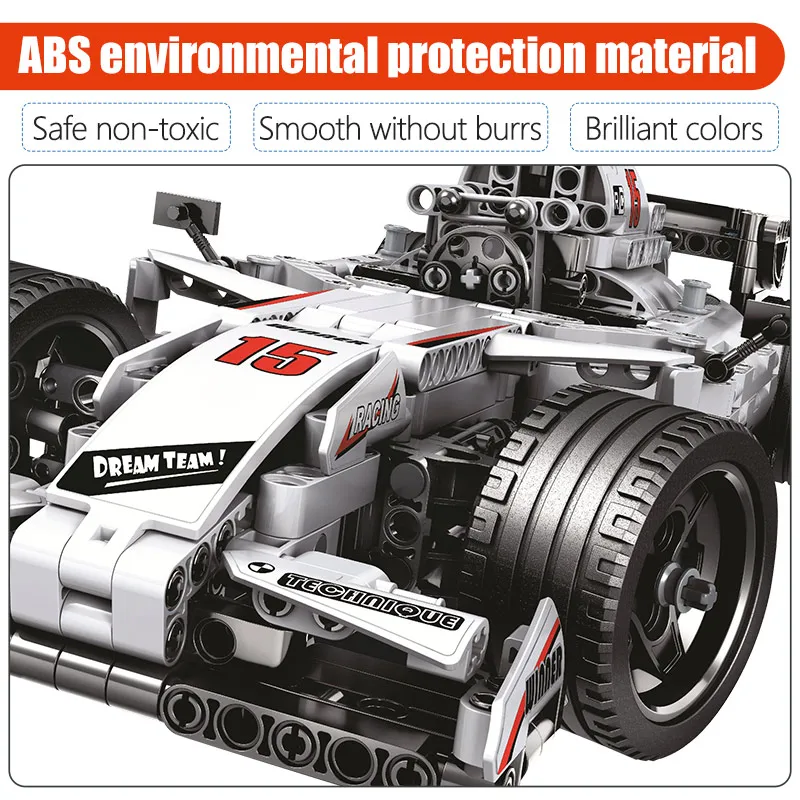Ceny 729 sztuk miasto zdalnego sterowania samochodowe klocki budowlane Legoingly Technic RC F1 samochód wyścigowy elektryczne cegły oświecenie zabawki dla dzieci