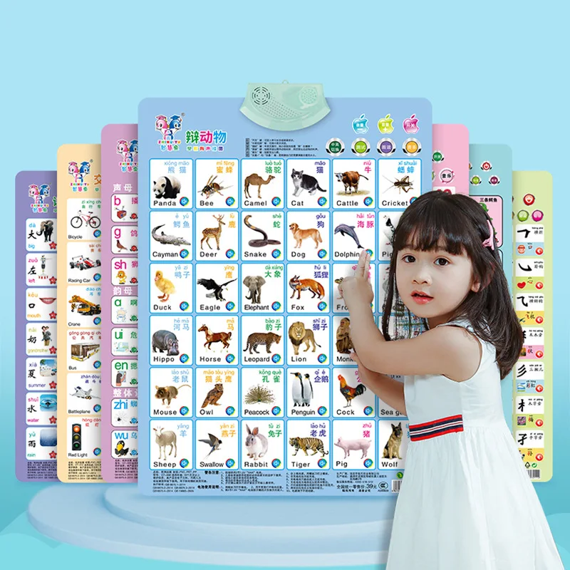 Настенная схема Pinyin аудио Электронная живопись обучение Детское раннее