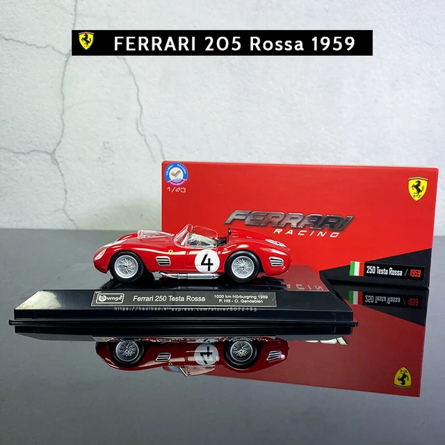 Bburago 1:43 Ferrari 250 Rossa 1959 series Acrylic Glift Box Packging car model Simulation Alloy Car Model Collect gifts toy 250 Rossa