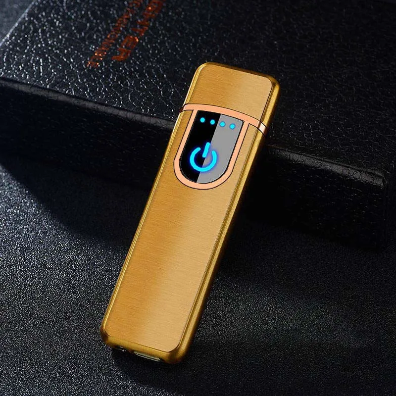 Крутая курительная сигарета с зарядкой от USB Зажигалка сенсорный чувствительный переключатель двухсторонняя Зажигалка ветрозащитные беспламенные электронные зажигалки