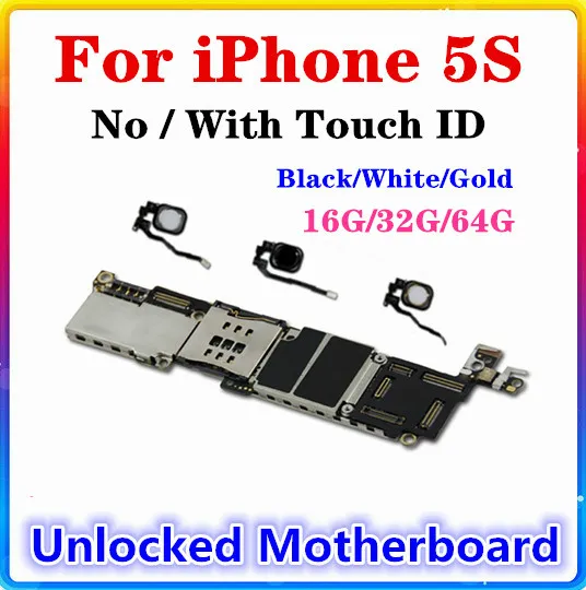 Для IPhone 5S 16 ГБ 32 64 материнская плата с сенсорным ID/без сенсорного ID OS установка 100%