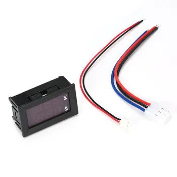 

1pc Digital Voltmeter Ammeter Voltimetro Blue Red LED Amp Amperimetro Dual Volt Meter Gauge Voltage Current Meter DC 100V 10A