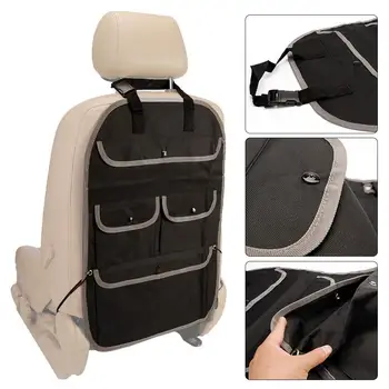 

Car Seat Back Multi-Pocket Sundries Storage Bag Kids Anti-Kick Mat Organizer Universal Car Styling Accessories Interior