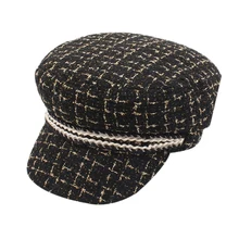 Женские шапки, новые осенние шапки, женские клетчатые кепки, винтажные шапки, зимние твидовые плоские шапки, шапка Newsboy