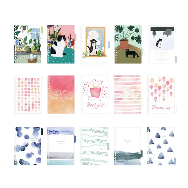 

1Set Fresh Diary Paper Binders A5 A6 Loose Leaf Notebook Divider Index Separator X6HB