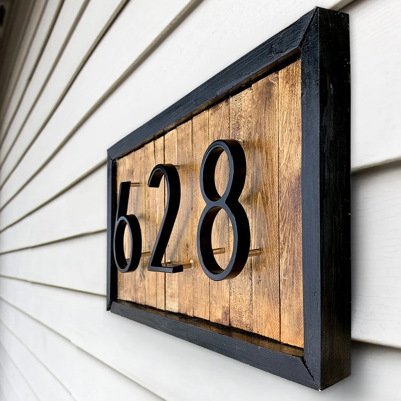 12cm Big 3D Modern House Number Door Home Address Numbers for House Number Digital Door Outdoor Sign Plates 5 Inch.#2 Black