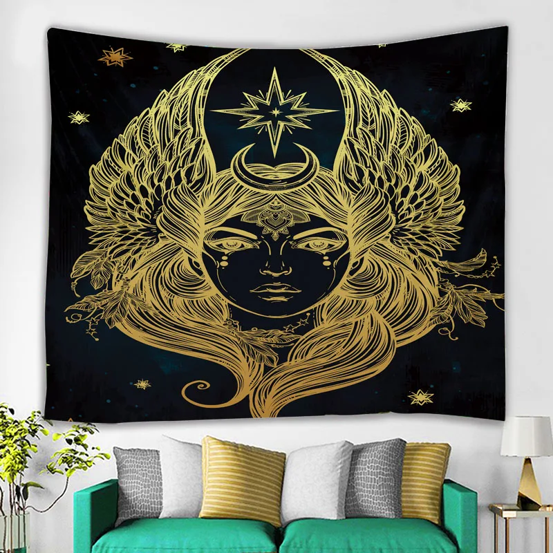 

Europe And America Line Art Portrait Mural Feature Tapestry Household Living Tablecloth Carpet Decoration