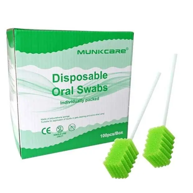 Munkcare Disposable Swabsticks Unflavored Oral Care Swabs Mouth Swabs