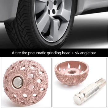 

38mm Abrasiveness Grinding Head Coarse Accessories Tire Buffing Wheel With Linking Rod Car Wear Resistant Diamond Repair Tool