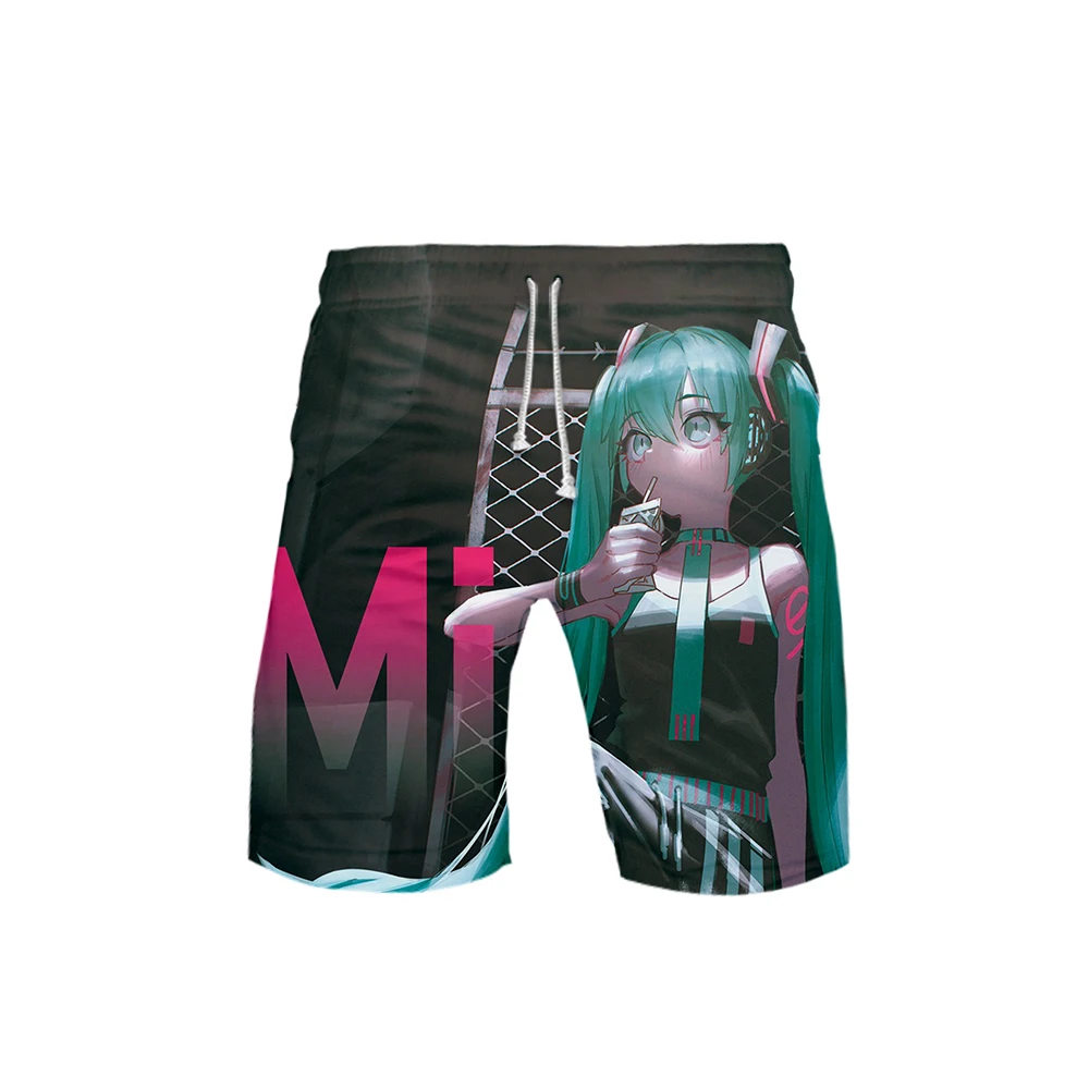 Новинка Hatsune Miku 3D пляжные шорты для мужчин эксклюзивные модные летние повседневные шорты модные хип-хоп шорты 3D Брюки пляжная одежда